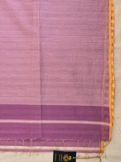 Lilac Maheshwari Silk Cotton Saree