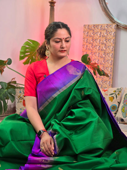 Green Pure Soft Silk Saree