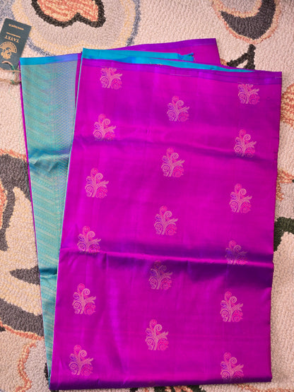 Purple Pure Soft Silk Saree