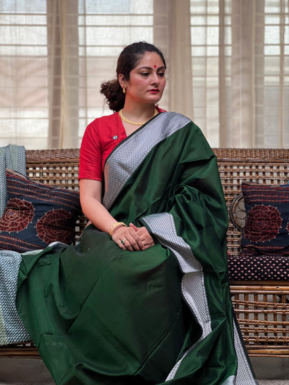 Green Silk Cotton Maaheshwari Saree