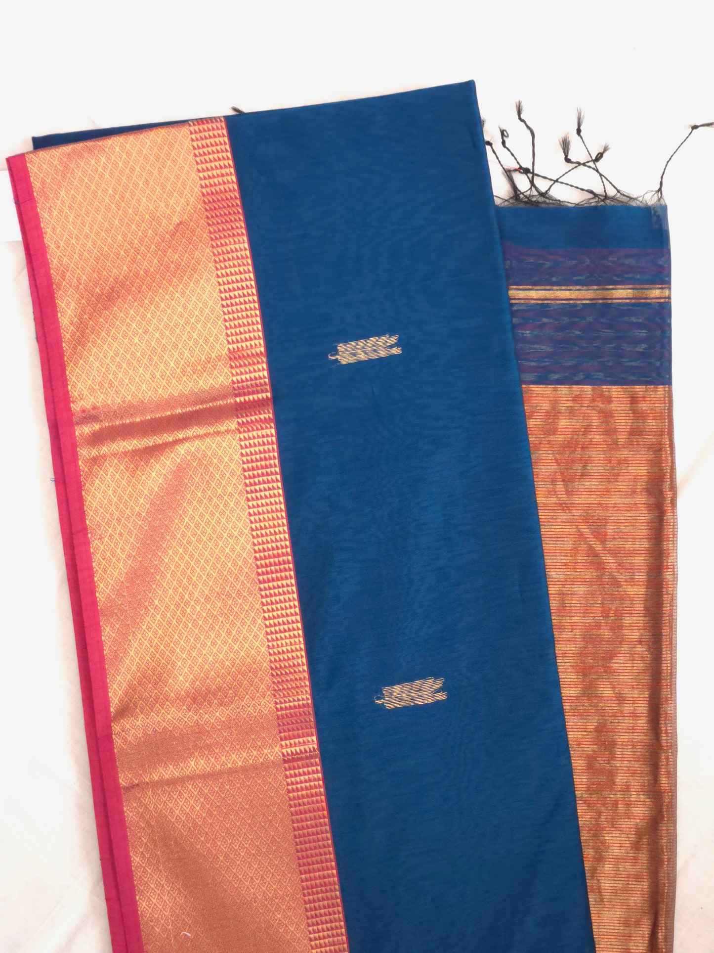 Blue Maheshwari Silk Cotton Saree