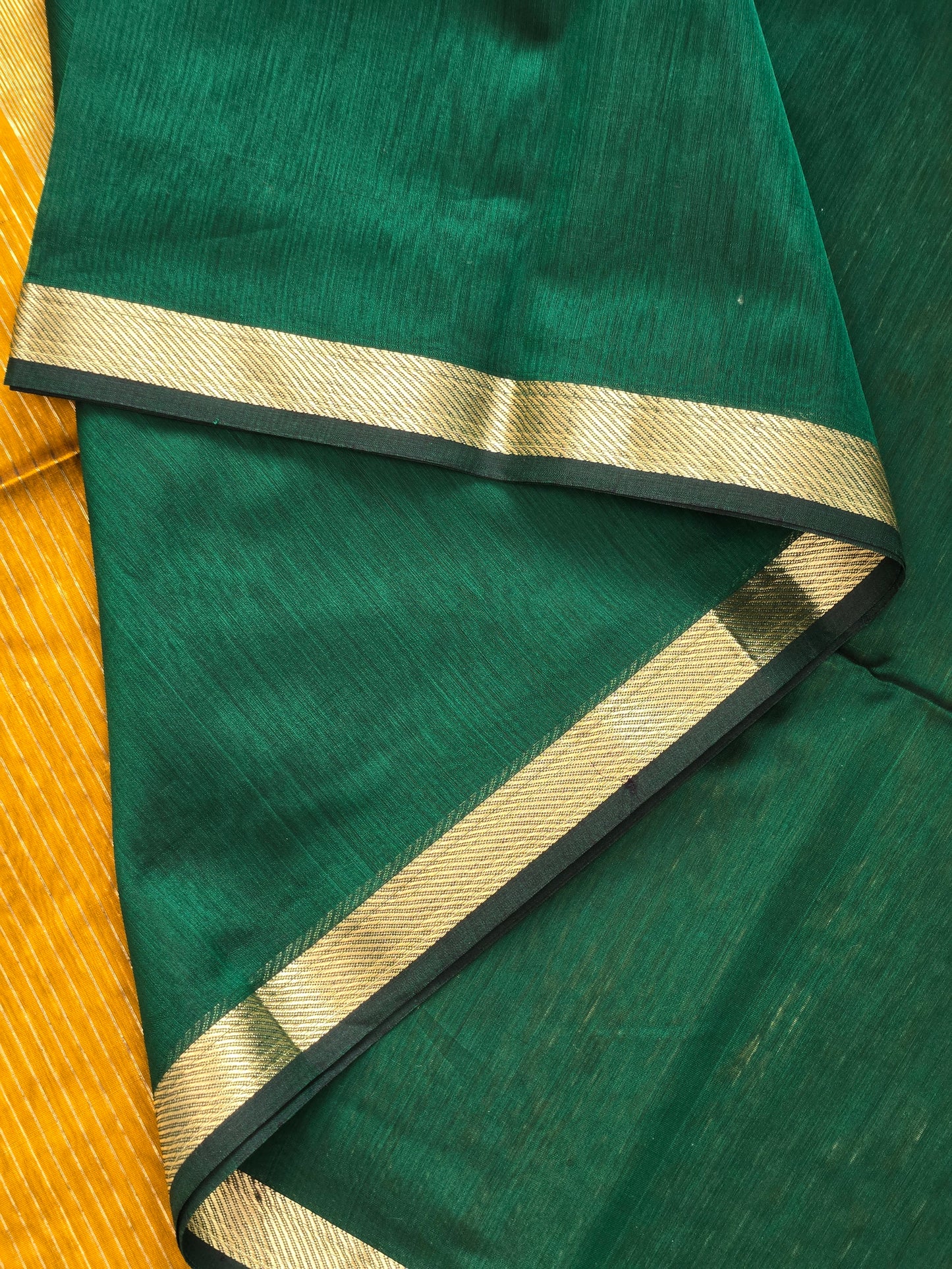 Green Maheshwari Silk Cotton Saree