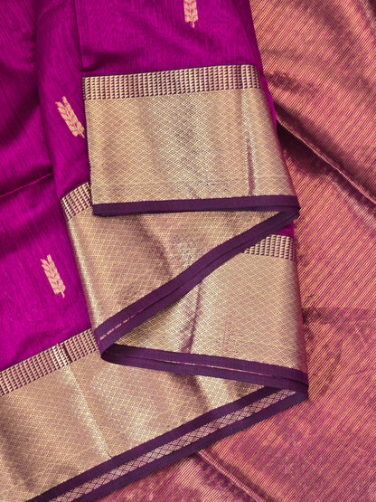 Purple Maheshwari Silk Cotton Saree