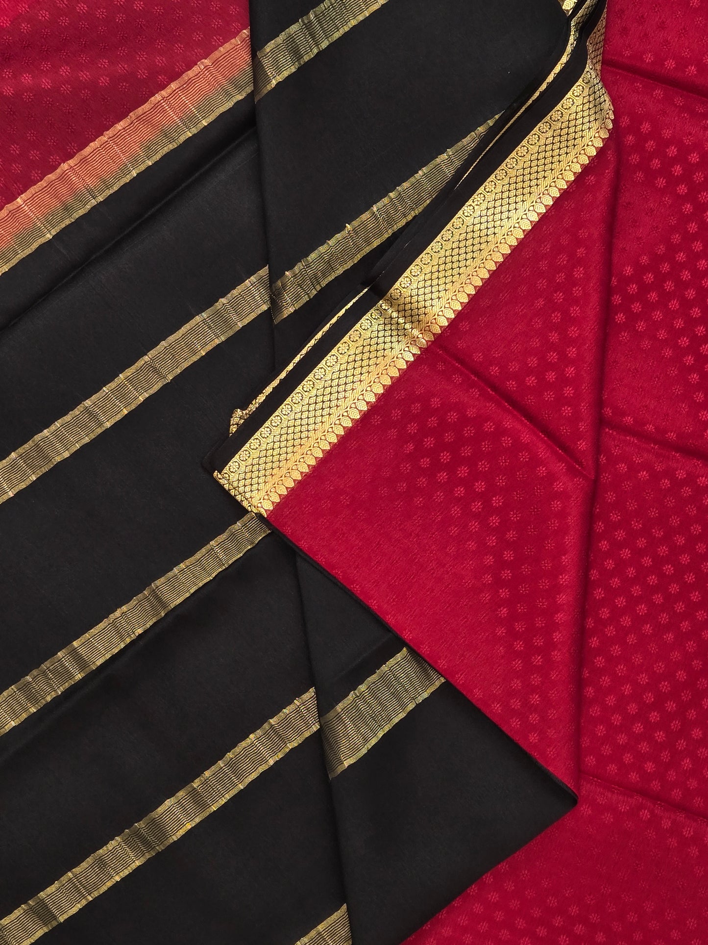 Maroon Mysore Crepe Silk Saree