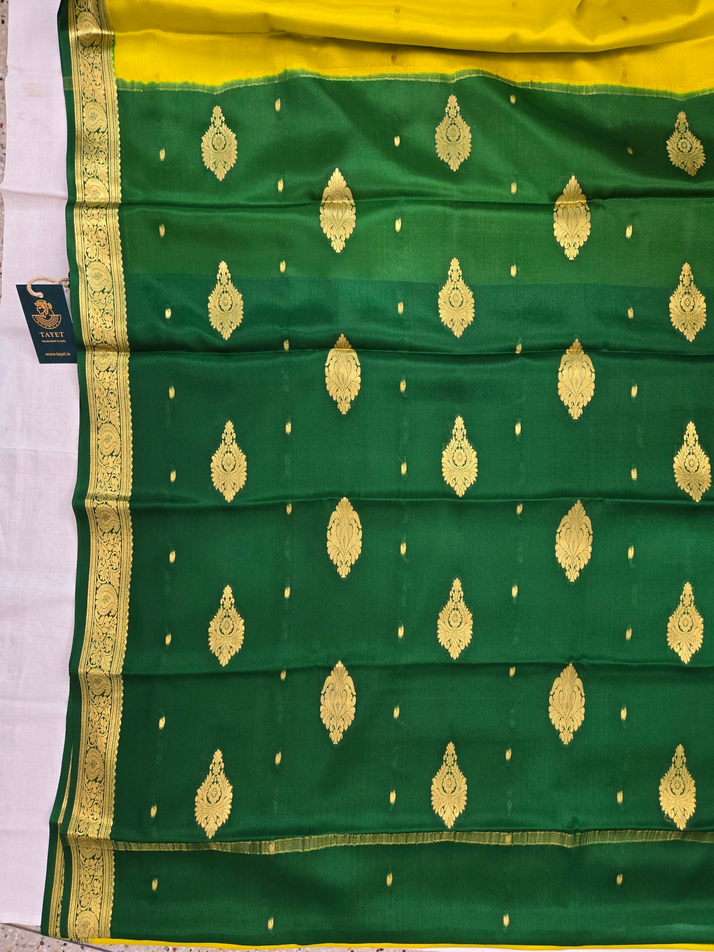 Green Mysore Crepe Silk Saree