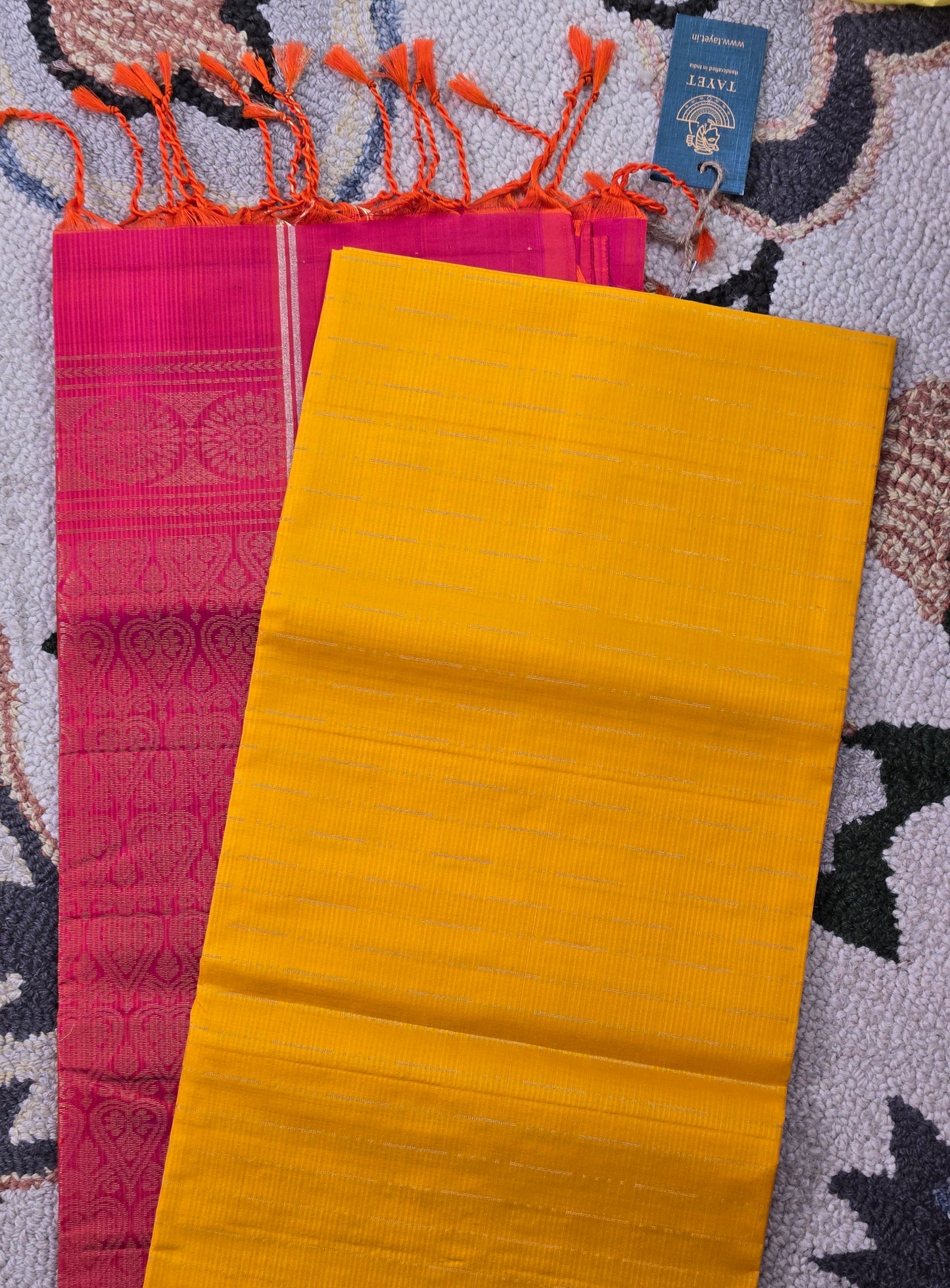 Yellow Pure Soft Silk Saree