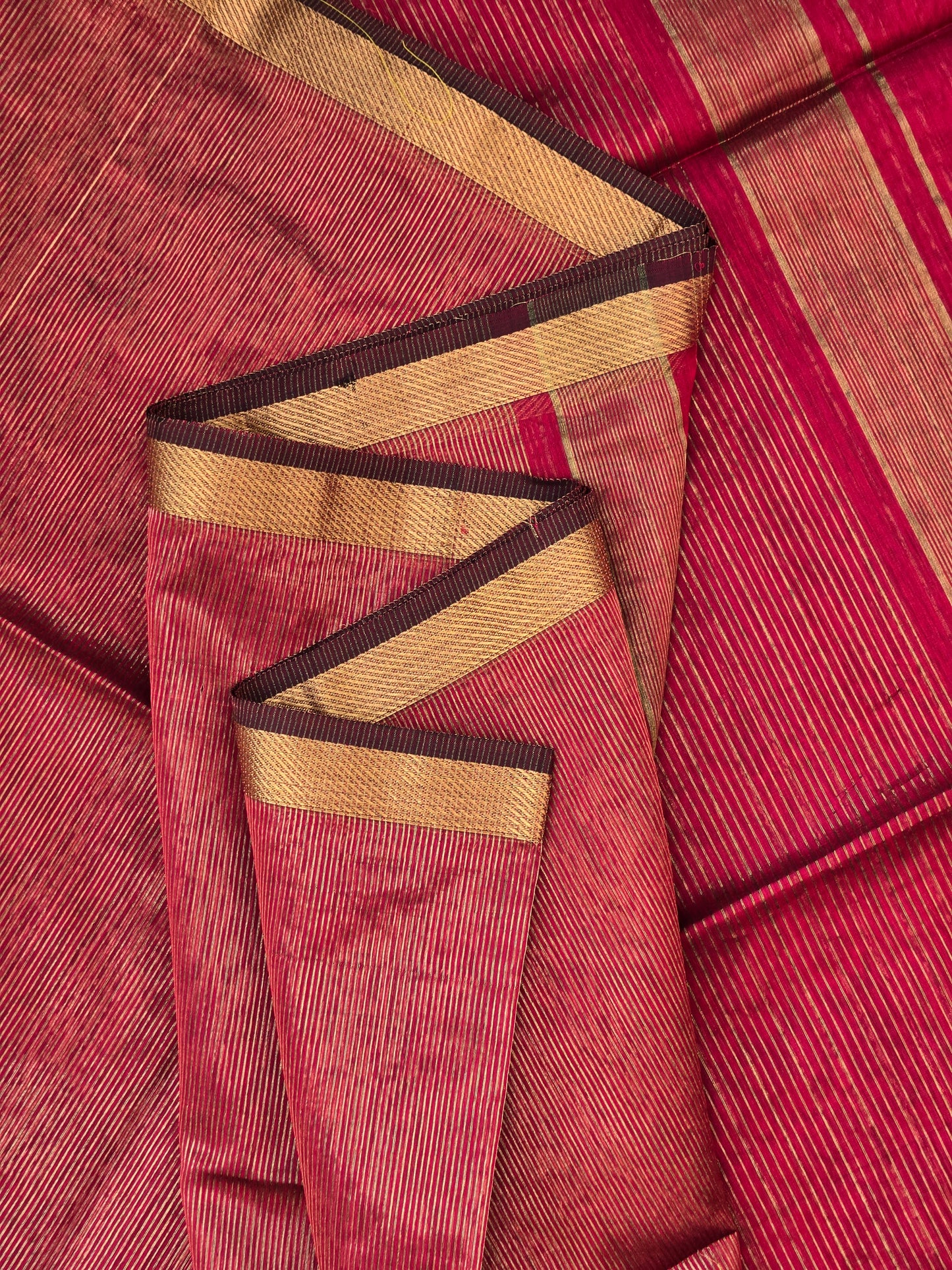 Maroon Maheshwari Silk Cotton Saree