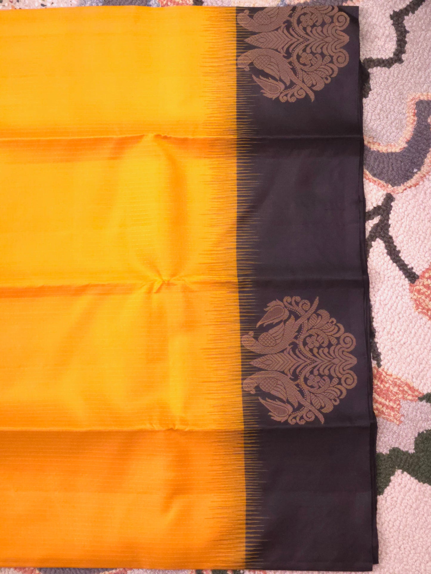 Yellow Pure Soft Silk Saree