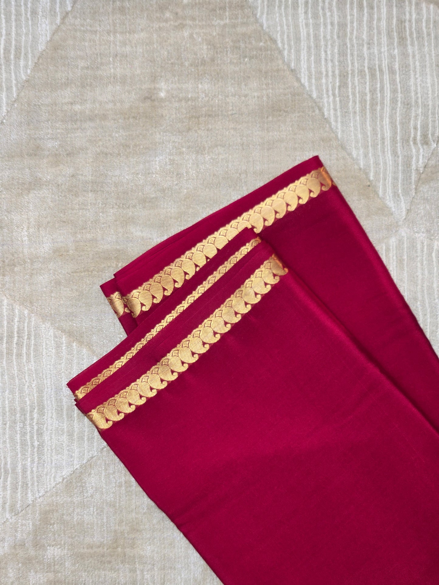 Maroon Mysore Crepe Silk Saree