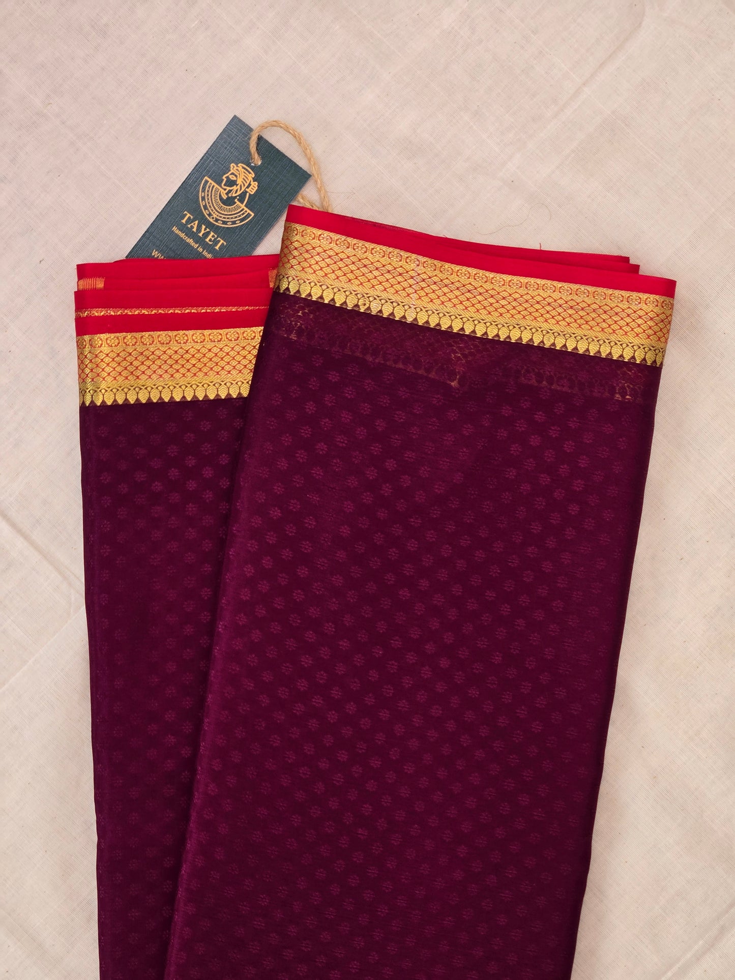 Magenta Myosre Crepe Silk Saree