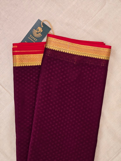 Magenta Myosre Crepe Silk Saree