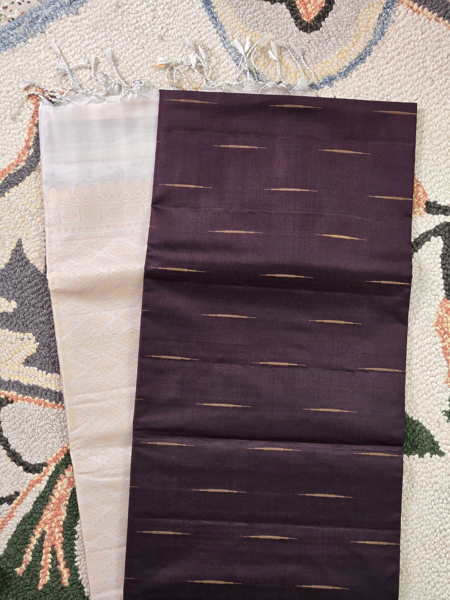 Dark Maroon Pure Soft Silk Saree