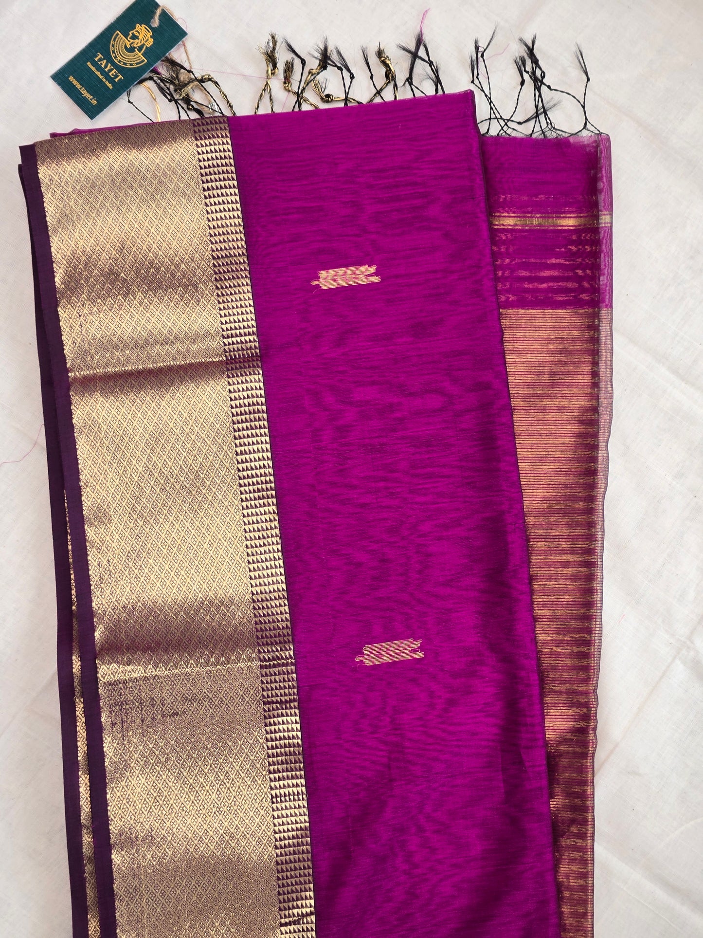 Purple Maheshwari Silk Cotton Saree