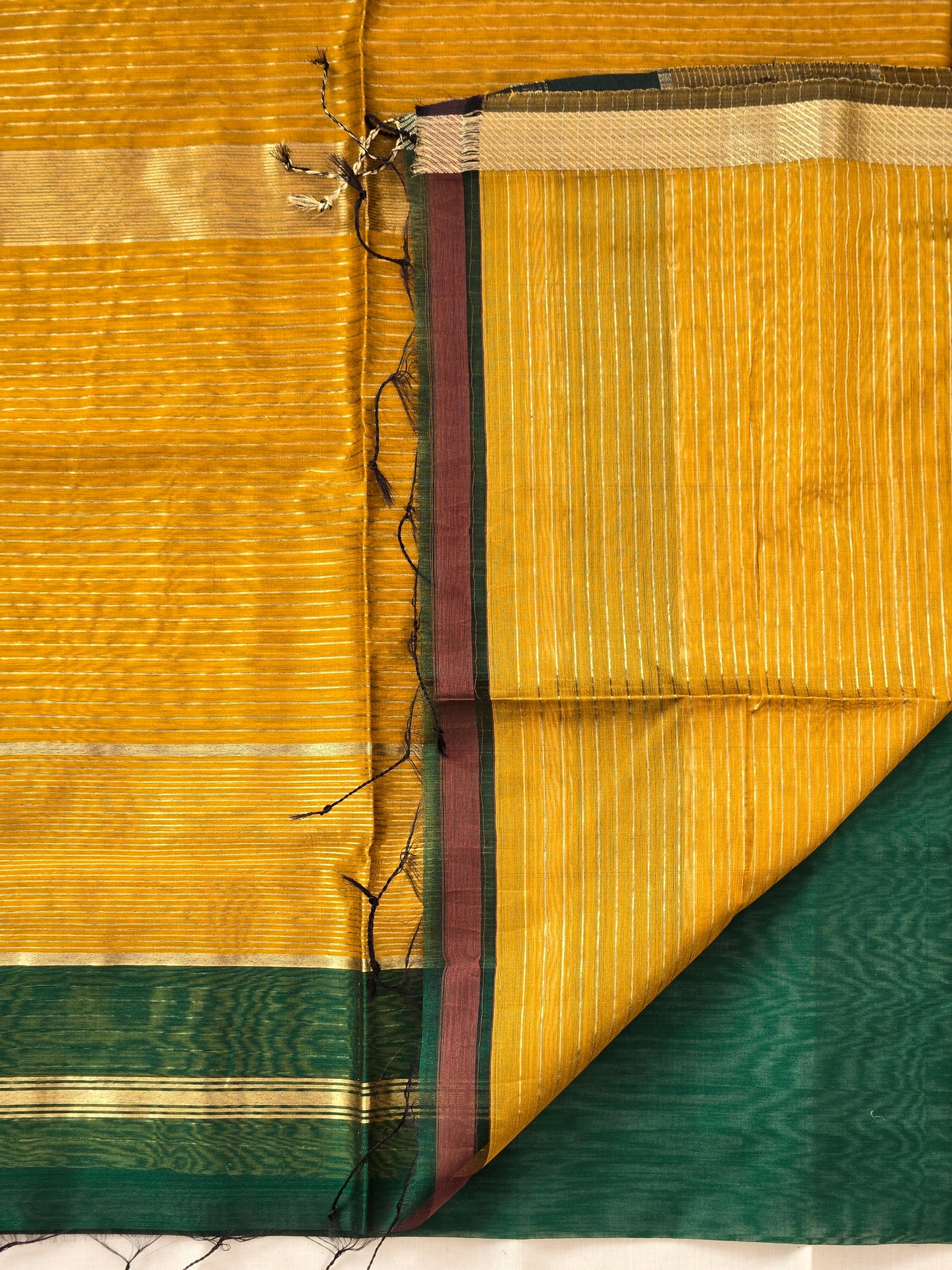 Green Maheshwari Silk Cotton Saree