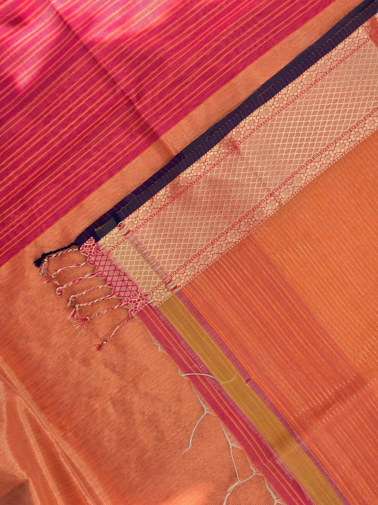 Pink Maheshwari Silk Cotton Saree