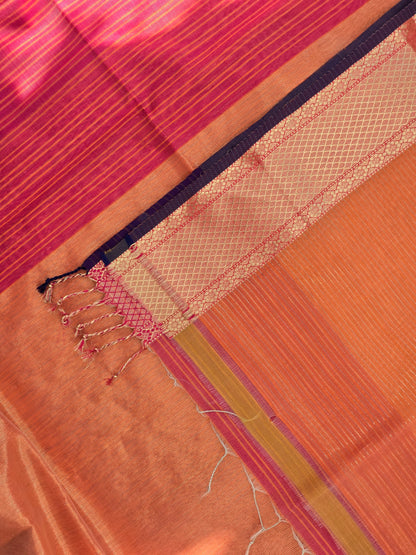 Pink Maheshwari Silk Cotton Saree