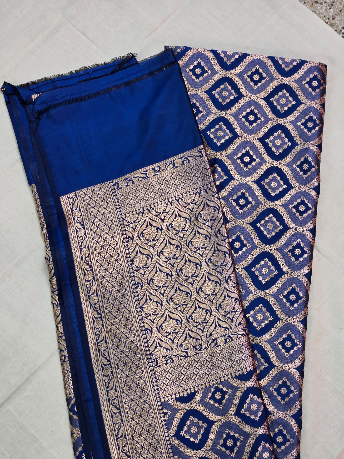 Blue Handloom Banarasi Silk Saree