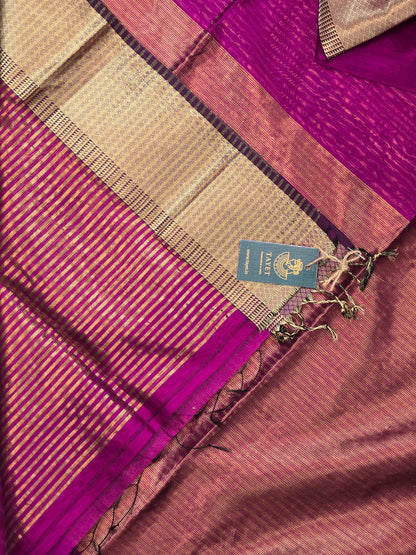 Purple Maheshwari Silk Cotton Saree