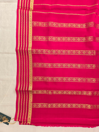 Pink Mysore Crepe Silk Saree