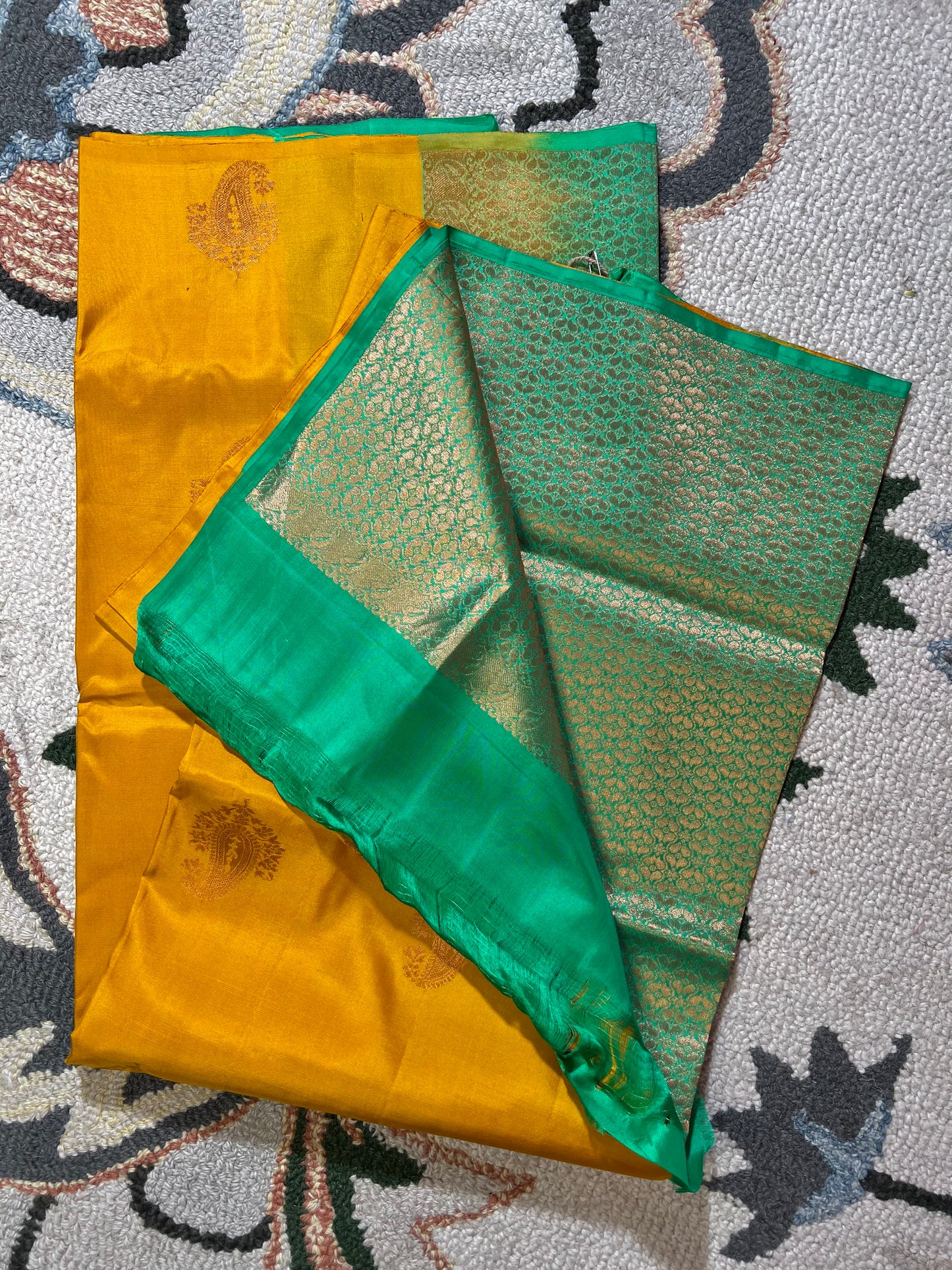 Yellow Pure Soft Silk Saree