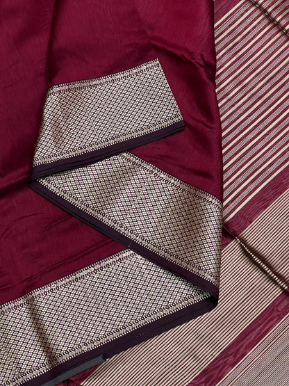 Maroon Silk Cotton Maheshwaari Saree