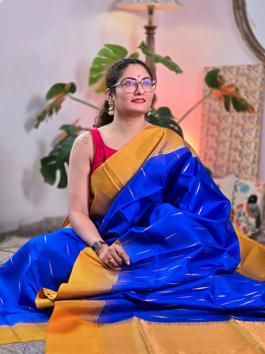 Blue Pure Soft Silk Saree