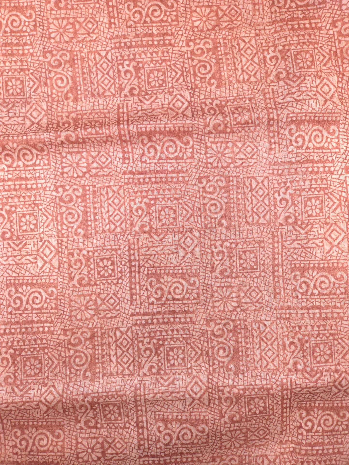 Cinnamon Printed Silk Cotton Saree 2