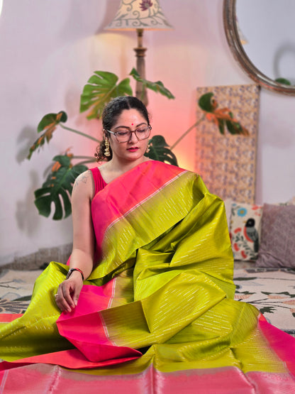 Green Pure Soft Silk Saree