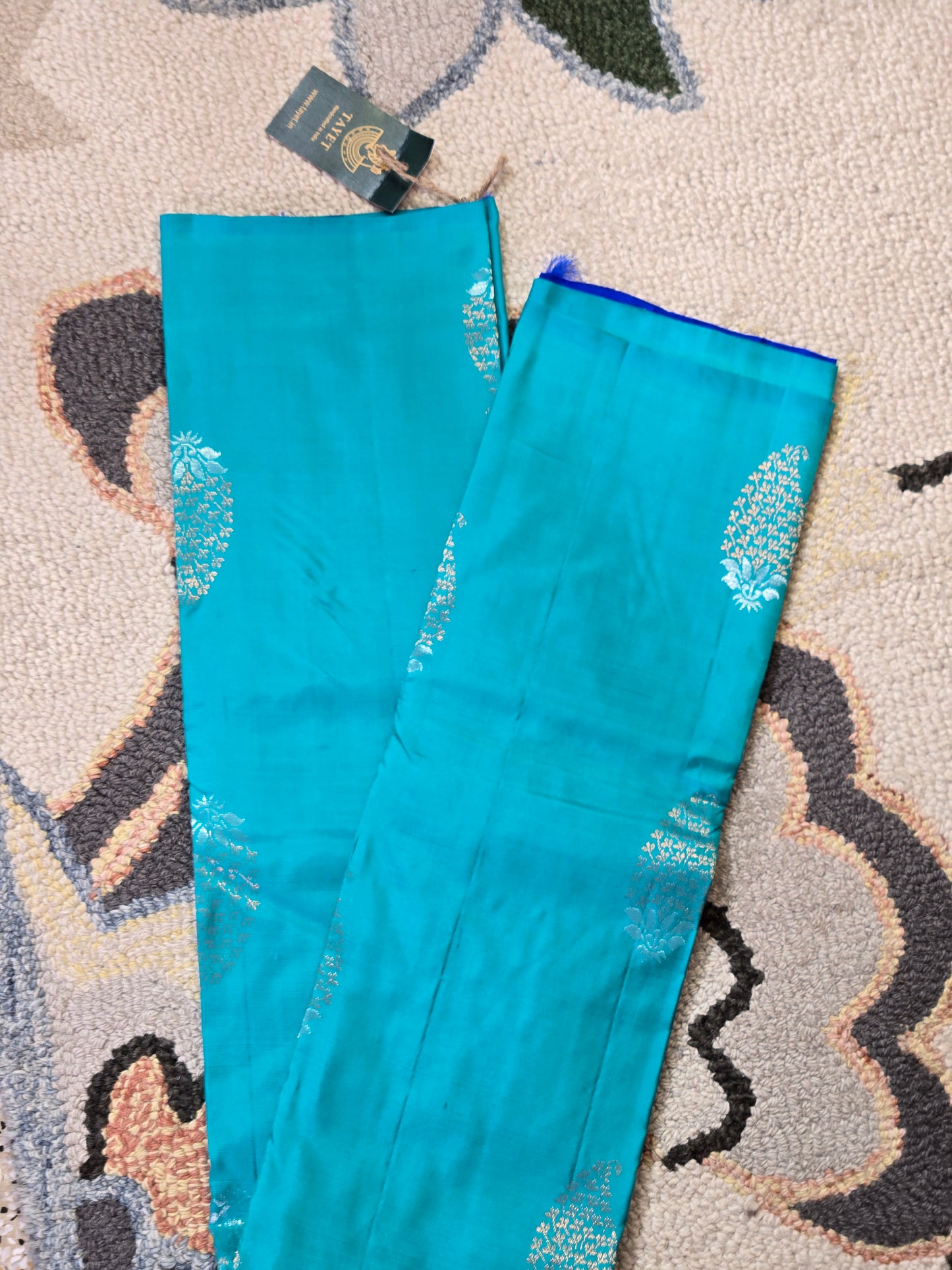 Aqua Green Pure Soft Silk Saree