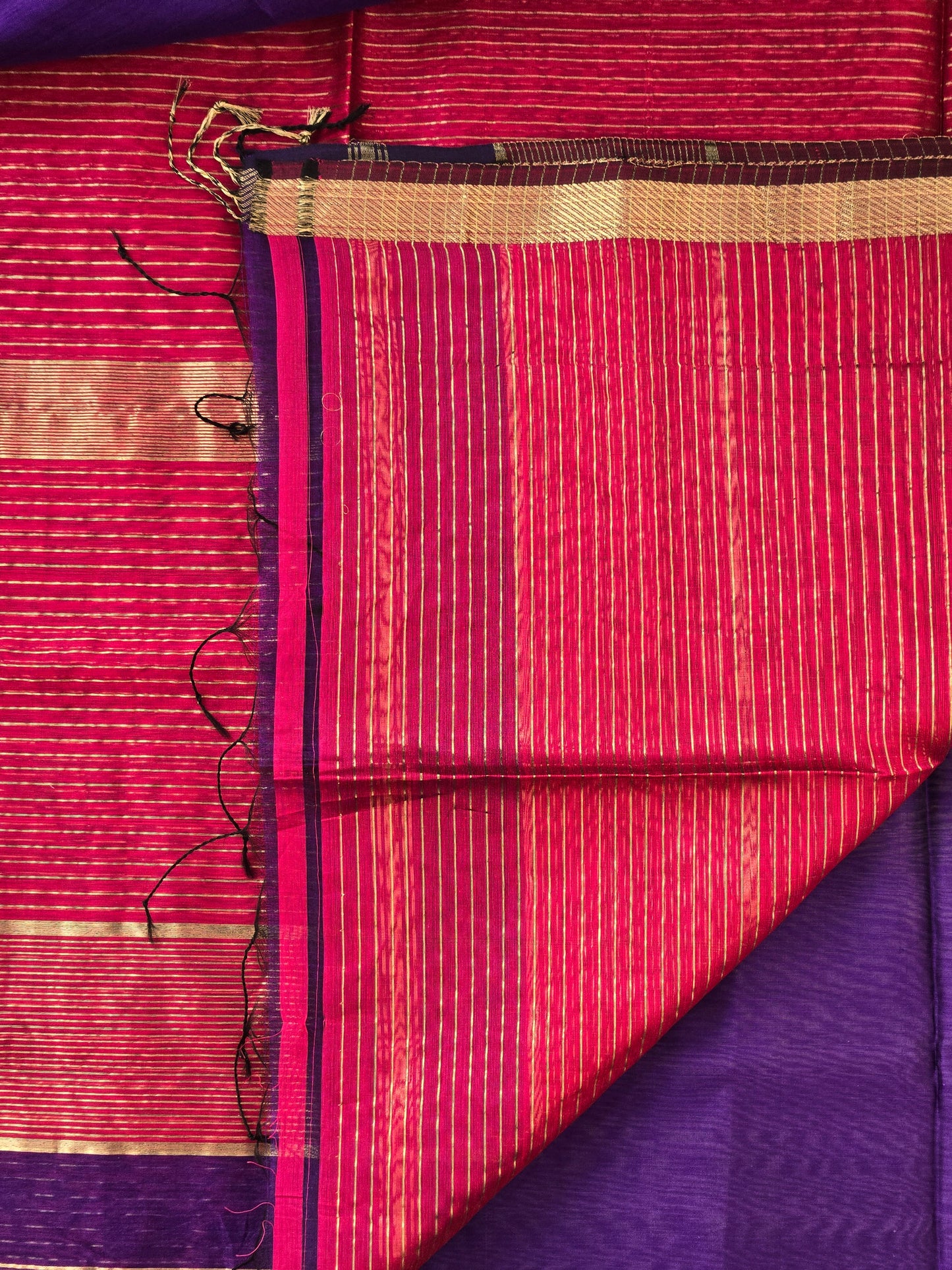 Purple Maheshwari Silk Cotton Saree