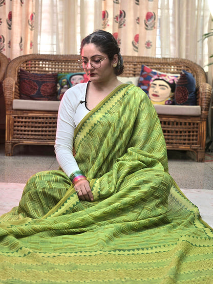 Green Handblock Kota DORIYA saree