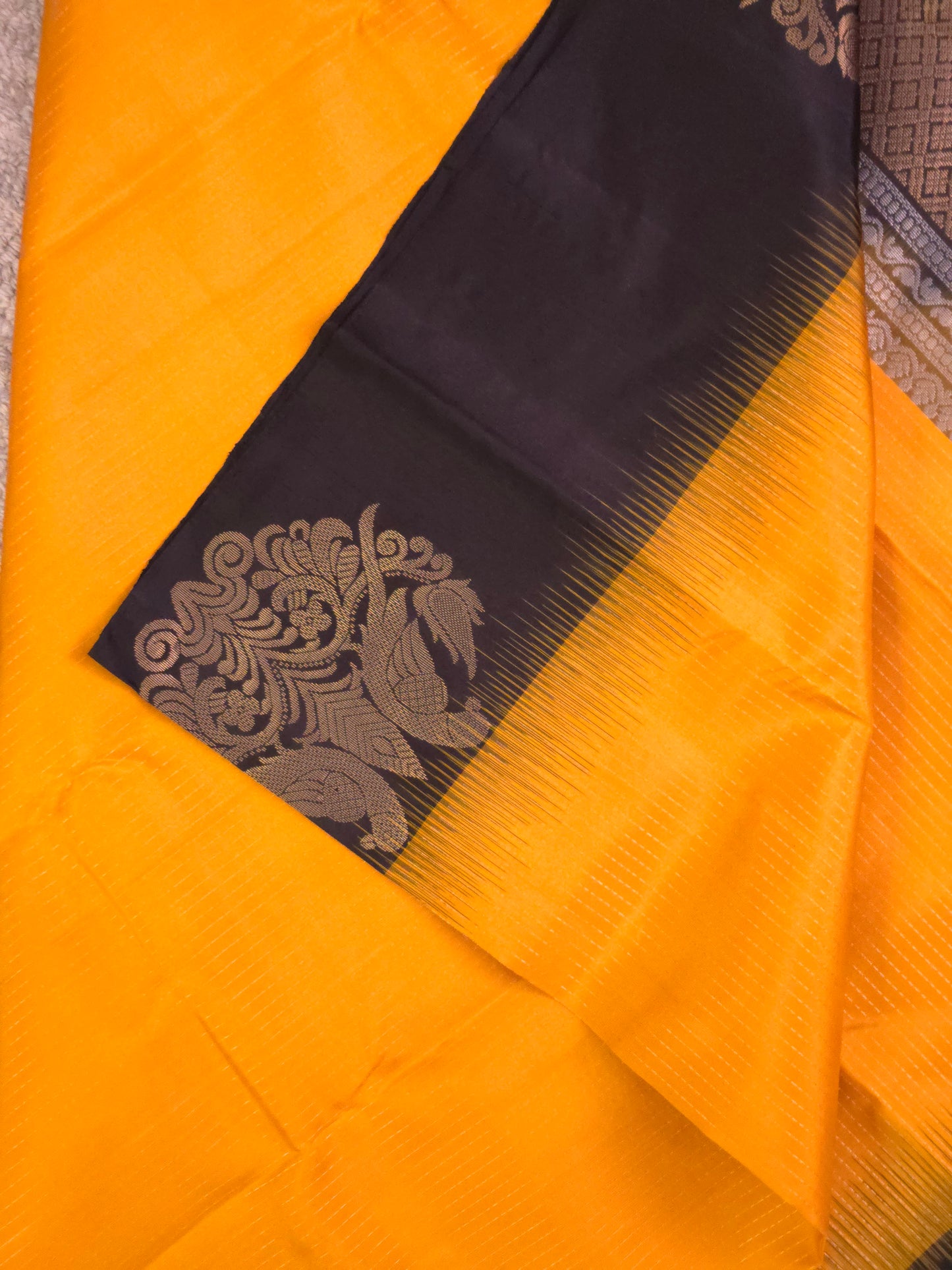 Yellow Pure Soft Silk Saree