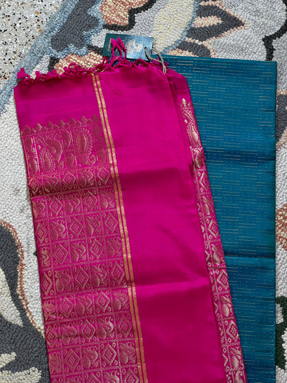 Blue Pure Soft Silk Saree