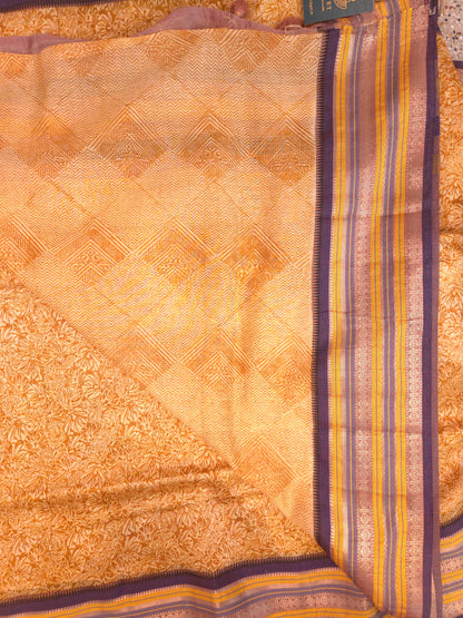 Mustard Printed Silk Cotton Saree 3