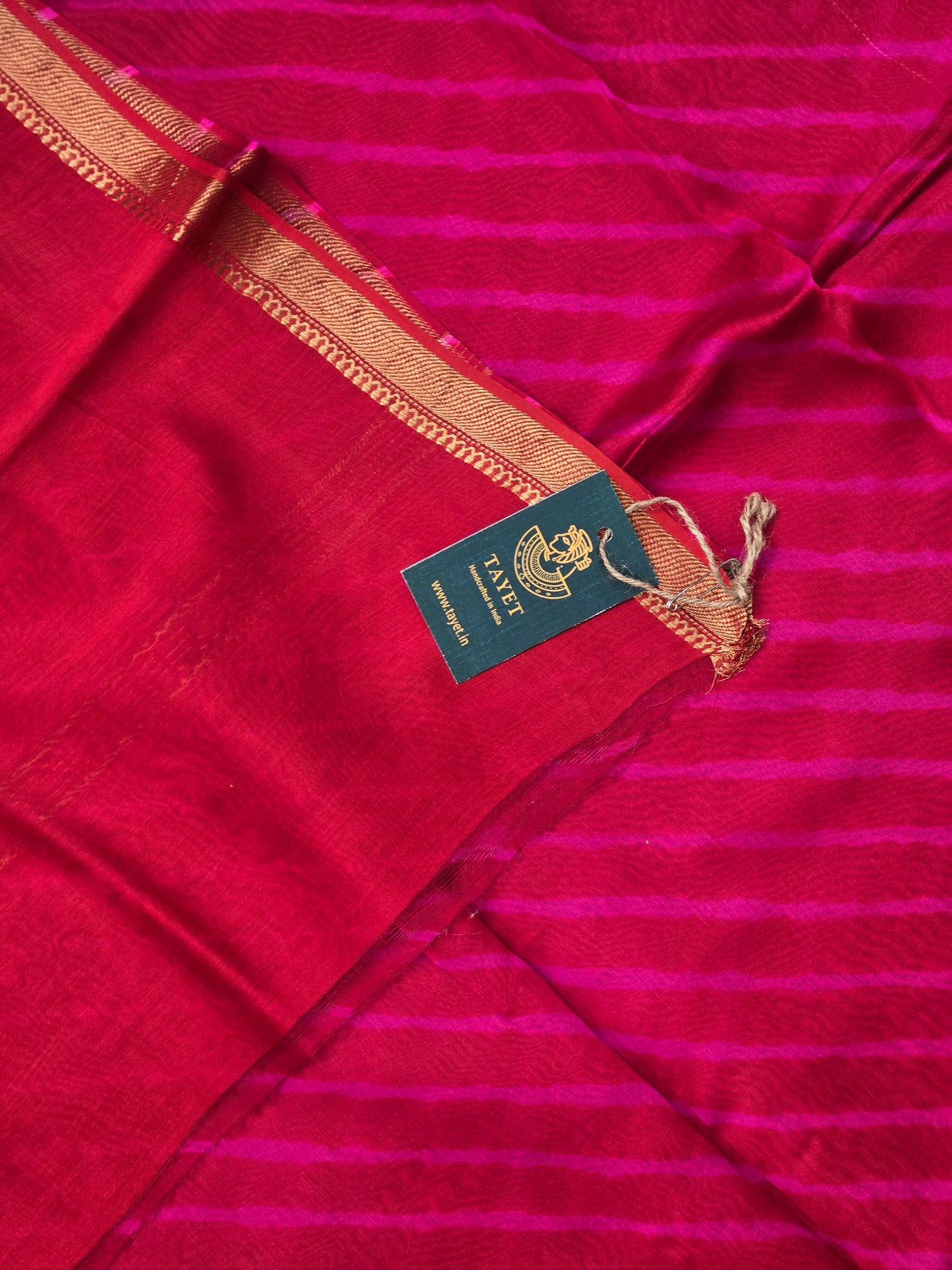 PINK TIE-DYE LEHARIYA SILK COTTON SAREE