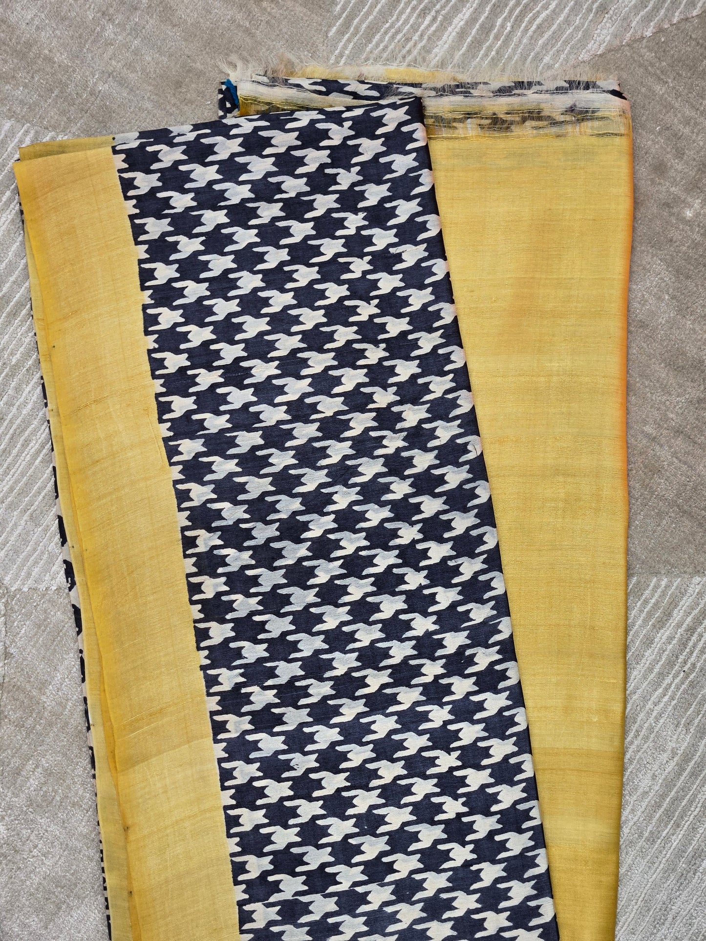 Black Tussar Printed Saree