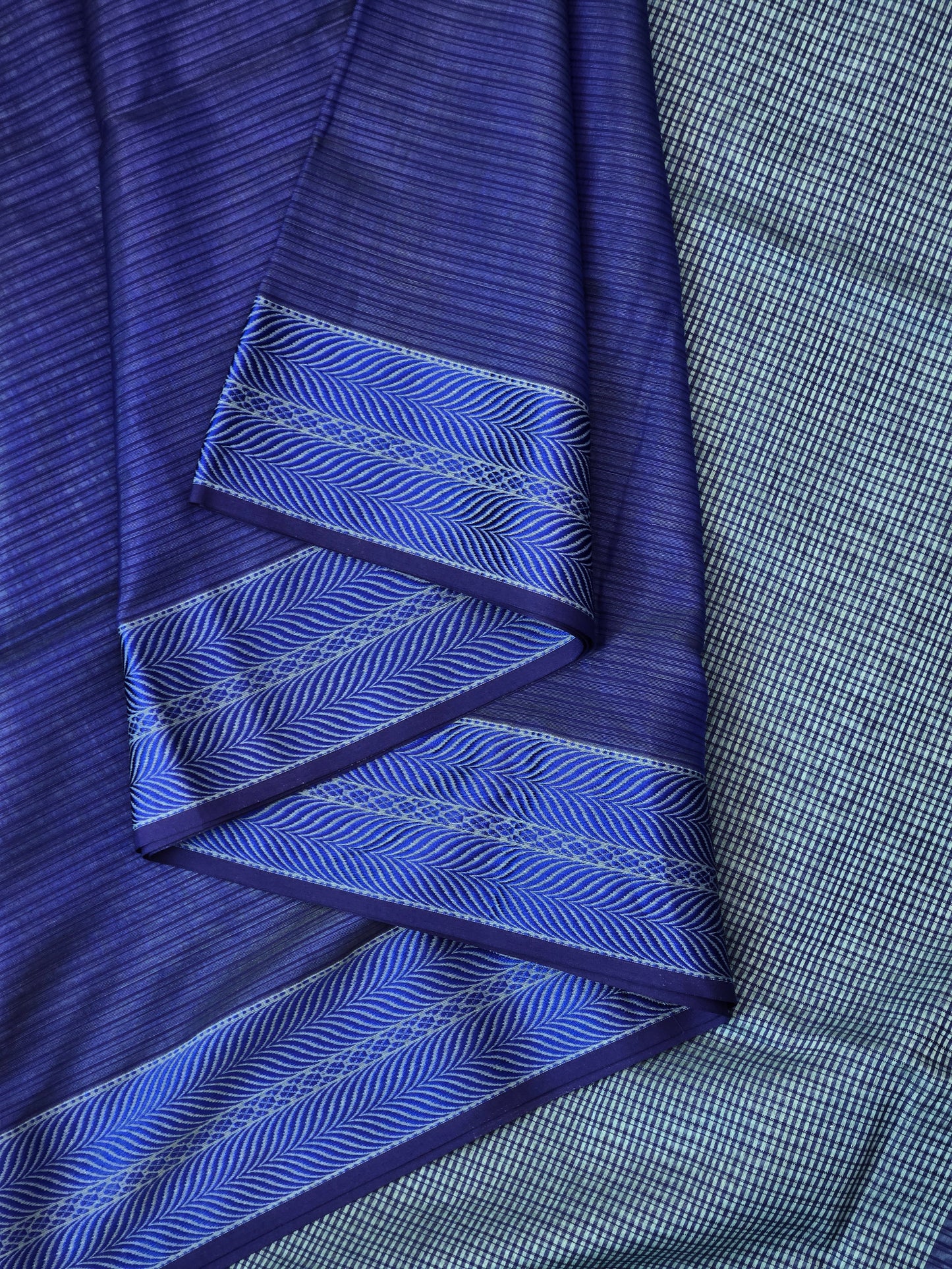 Blue Maheshwari Silk Cotton Saree