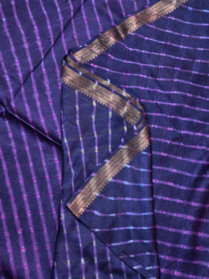 PURPLE TIE DYE LEHARIYA SILK COTTON SAREE
