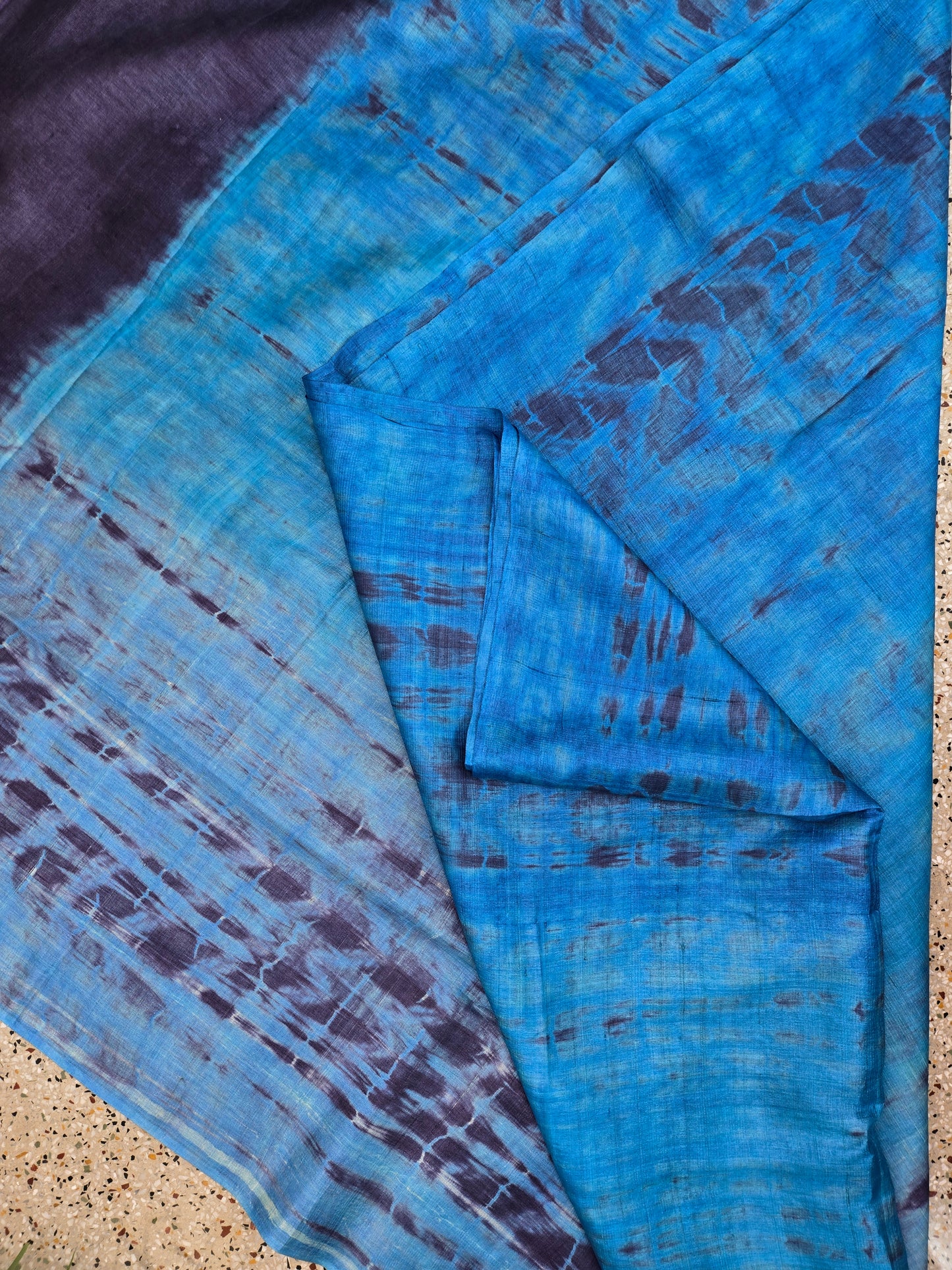 Blue Shibhori Pure Silk Saree