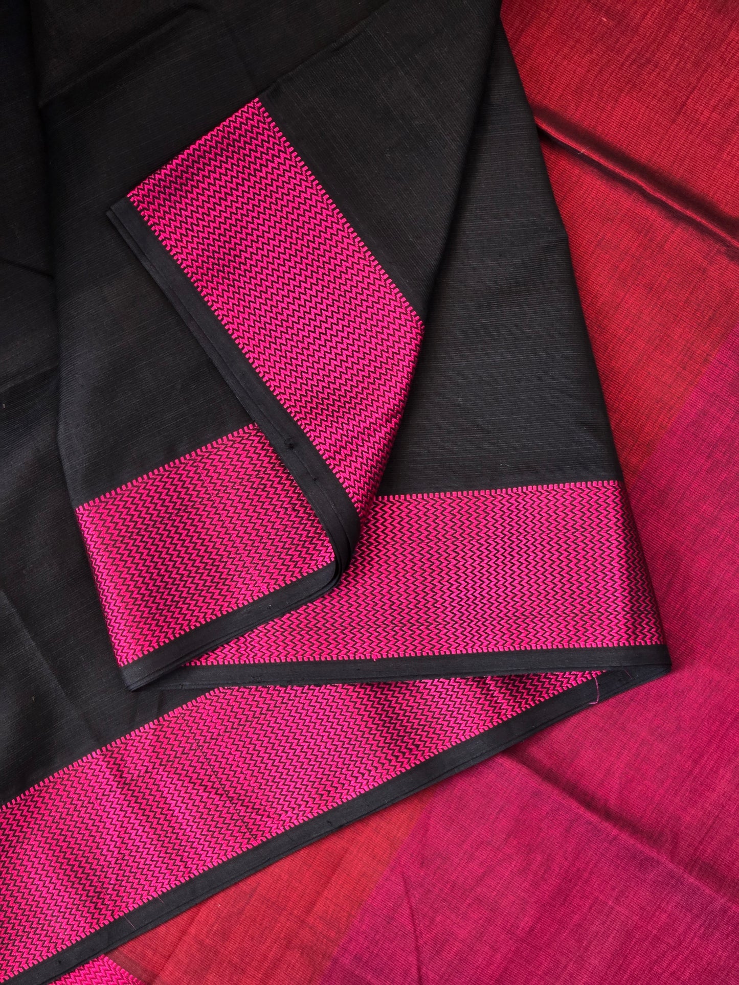 Black Maheshwari Silk Cotton Saree