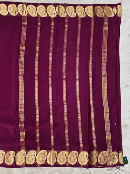 Rich Maroon Mysore Crepe Silk Saree