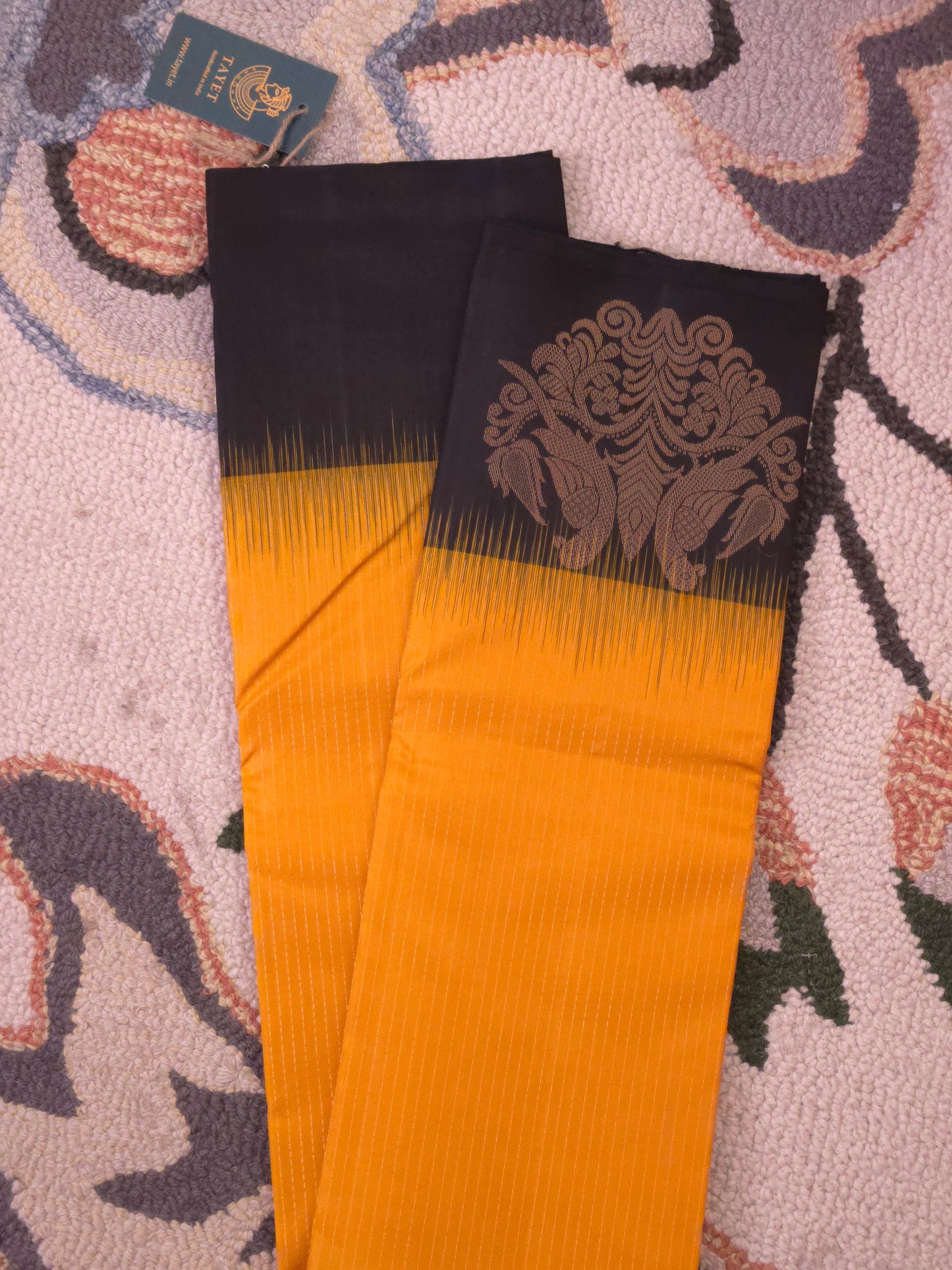 Yellow Pure Soft Silk Saree