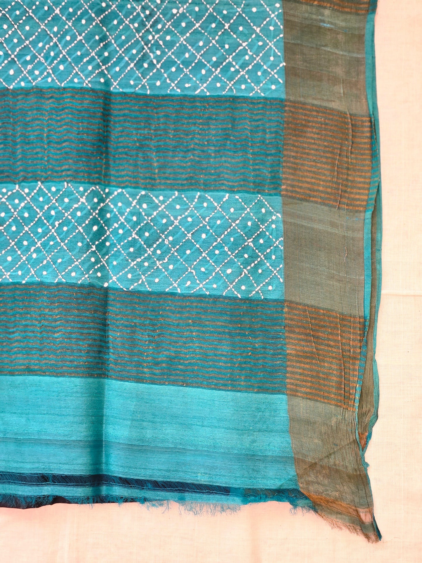 Black Kantha Pure Silk Saree