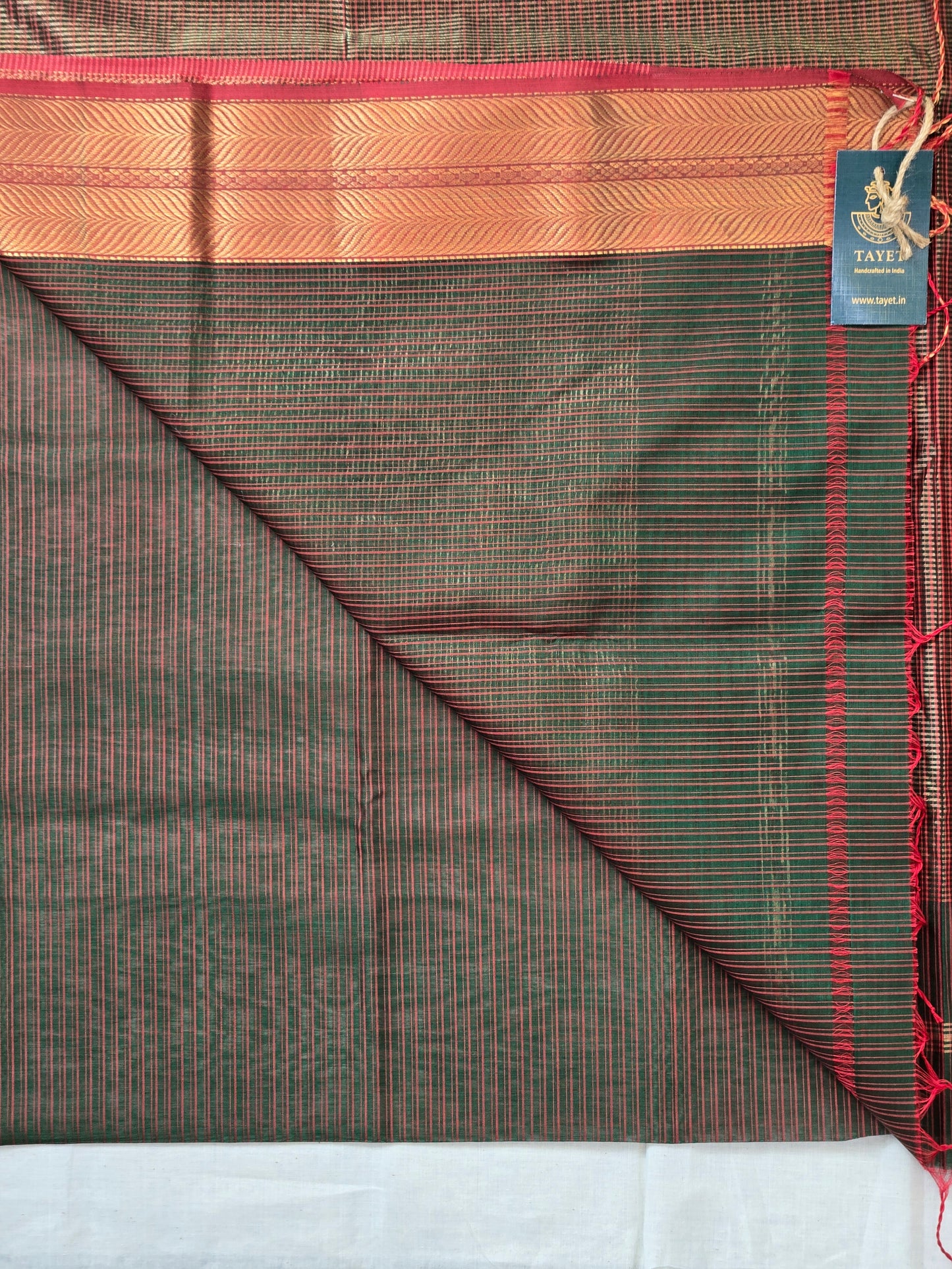 Green Maheshwari Silk Cotton Saree