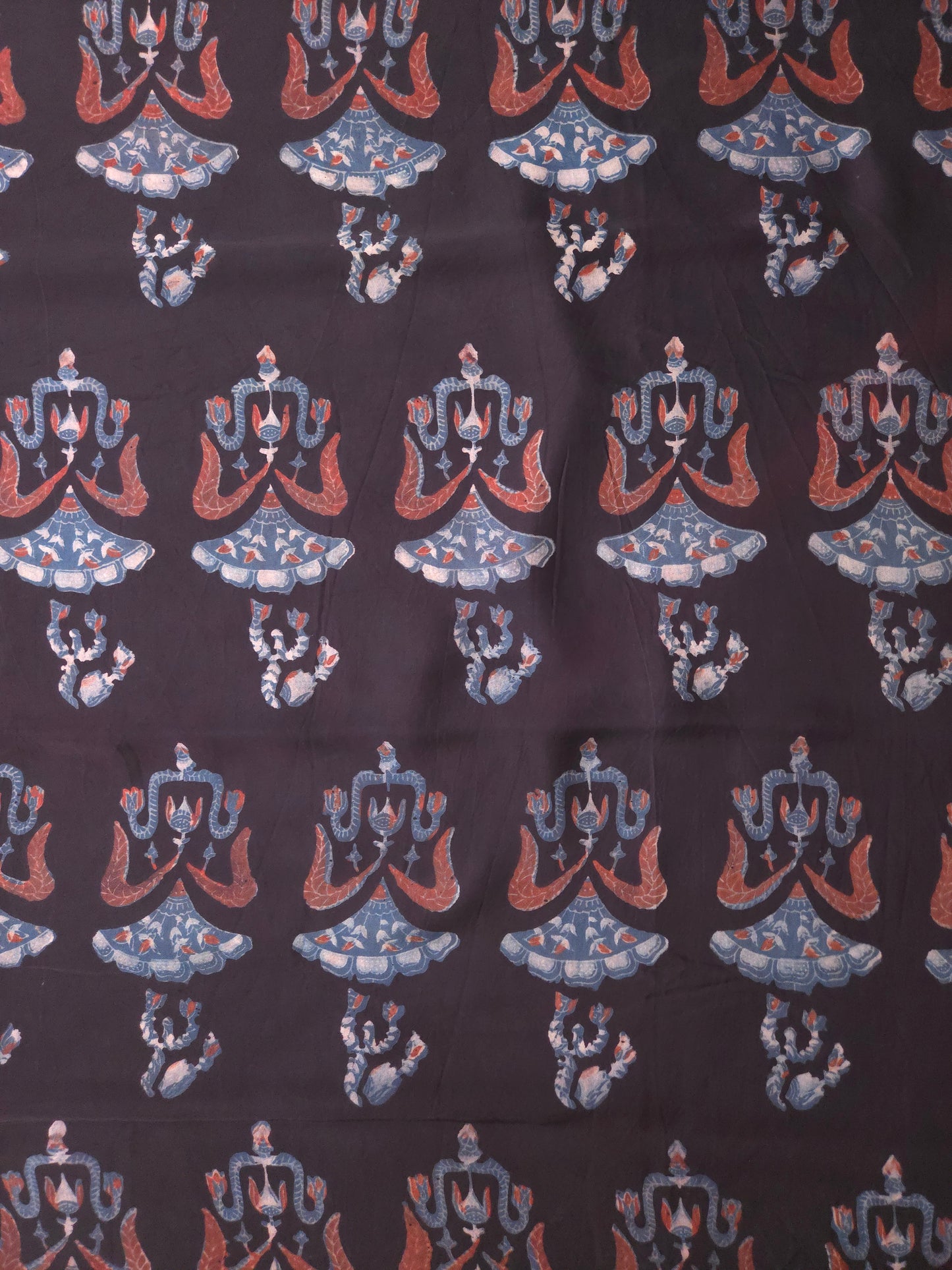 Black Handblock Printed Modal Silk Saree