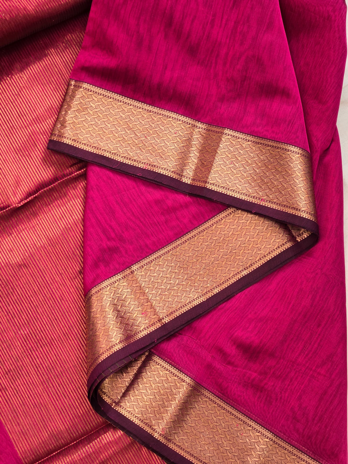 Pink Maheshwari Silk Cotton Saree