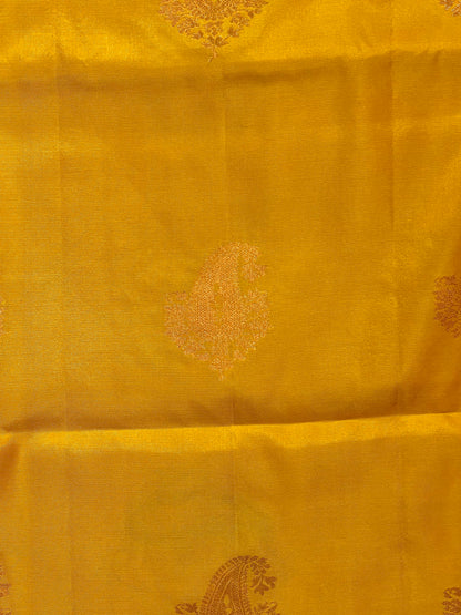 Yellow Pure Soft Silk Saree