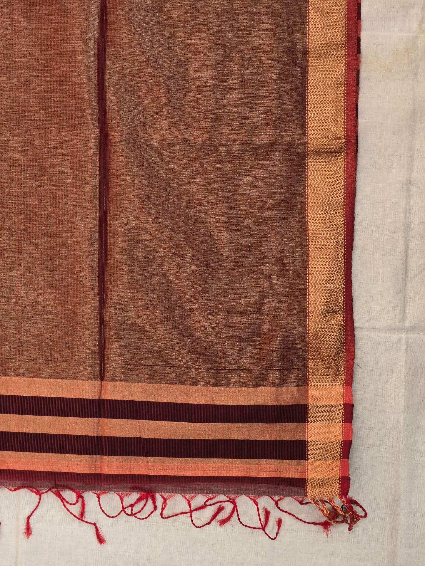 Maroon Maheshwari Silk Cotton Saree