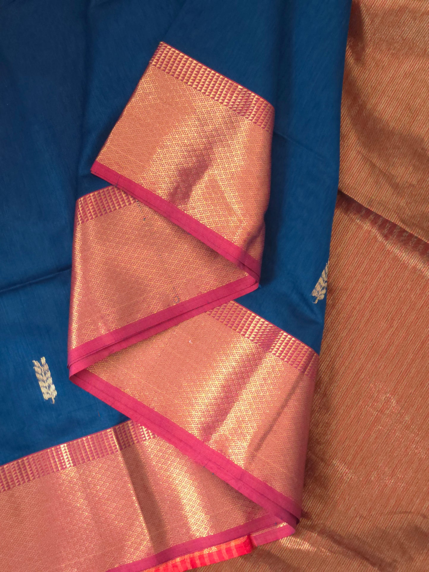 Blue Maheshwari Silk Cotton Saree