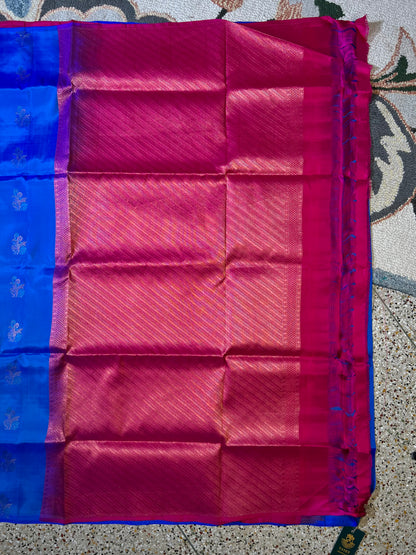 Blue Pure Soft Silk Saree